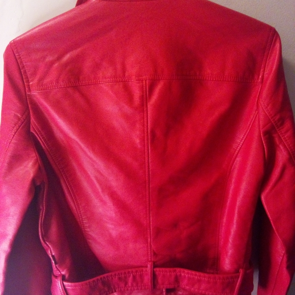 Levi's Strauss, Women's, Faux-Leather, Moto Jacket, Size M, Color Red - Picture 6 of 8